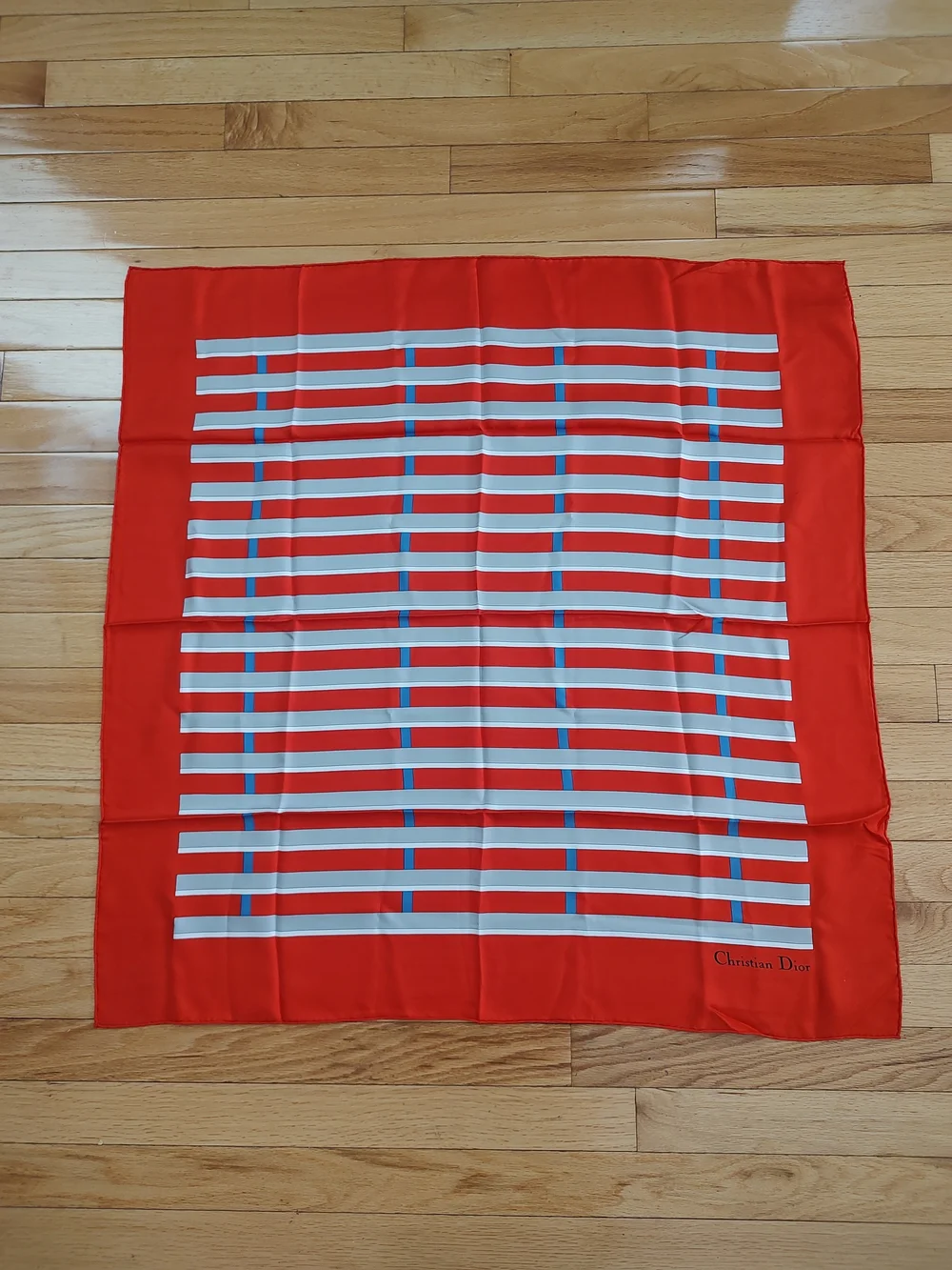 Dior silk striped large scarf EUC